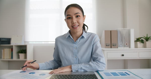 Young female professional smiling