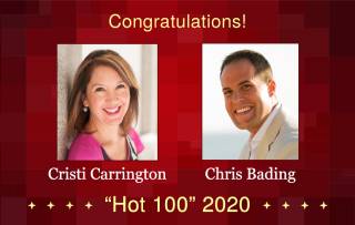 Hot 100 award, with Cristi Carrington and Chris Bading headshots