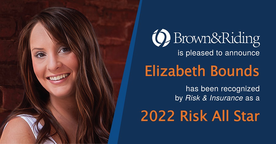 Risk All Star award with headshot of Liz Bounds