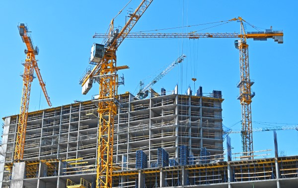 Construction site with cranes