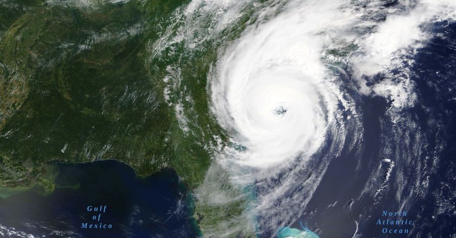 Satellite photo of a hurricane